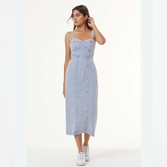 Young Fabulous & Broke Dresses & Skirts - YFB Light Blue Denim Dress